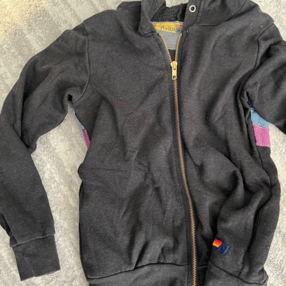 GIRLS SIZE 12 AVIATOR NATION HOODED SWEATSHIRT